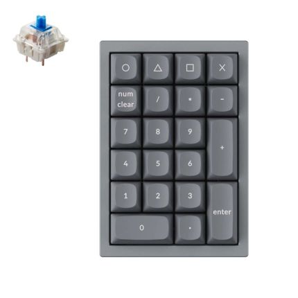 KEYCHRON Q0 FULLY ASSEMBLED GATERON G PRO SILVER GREY NUMBER PAD - BLUE (Q0D2)