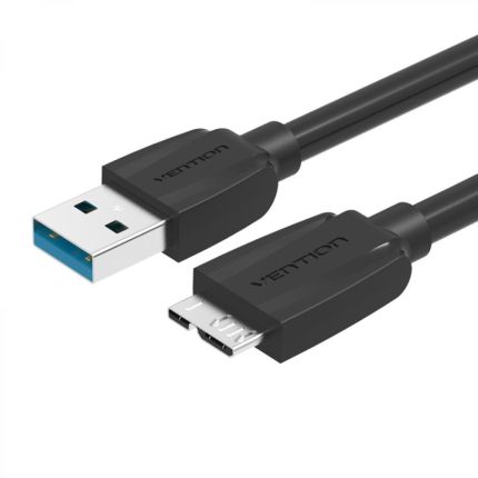 VENTION 1.5M USB 3.0 MALE TO MICRO B MALE CABLE - BLACK ( #VAS-A48-B150 )