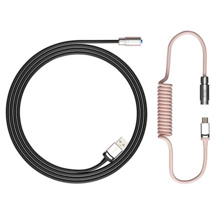 AKKO AVIATOR COILED CABLE- BLACK &amp; PINK