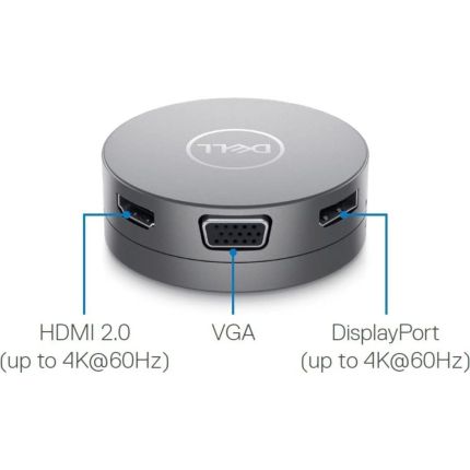 DELL DA305 6IN1 USB-C MULTIPORT ADAPTER USB-C TO HDMI/DISPLAYPORT/ETHERNET/2XUSB-A/1XUSB-C