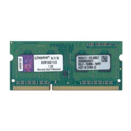 KINGSTON 2GB DDR3 1600MT/s SODIMM NON-ECC KVR16S11/2
