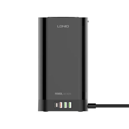 LDNIO (SKW6457) 3 OUTLETS POWER STRIP TOWER W/ WIRELESS CHARGER - 1 PD + QC + 2 USB-A PORT (UK)