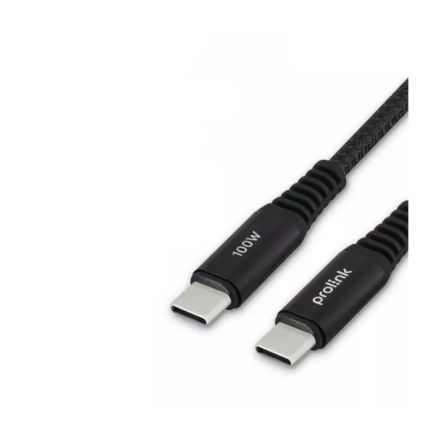 PROLINK 2M 100W USB-C TO USB-C CHARGING CABLE 480MBPS (BLACK) GCC-100-01/2M/BLK