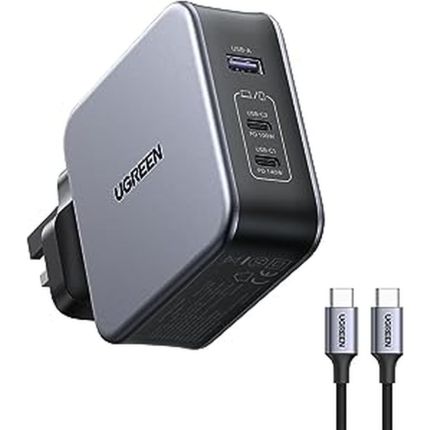 	UGREEN NEXODE 140W 2C1A 3-PORTS GAN WALL CHARGER WITH CABLE (UK) #90322