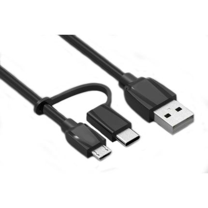 VENTION 0.5M USB 2.0 MALE TO MICRO USB W/ TYPE-C MALE DATA TRANSFER CABLE ( x5-CABBD )