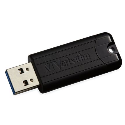 VERBATIM 32GB ANTIBACTERIAL PINSTRIPE USB 3.2 GEN1 DRIVE (BLACK) (MICROBAN) #66775