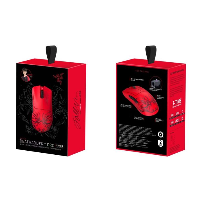 RAZER DEATHADDER V3 PRO FAKER EDITION - ERGONOMIC WIRELESS GAMING MOUSE -  FRML WORLD PACKAGING (RZ01-04630400-R3M1)