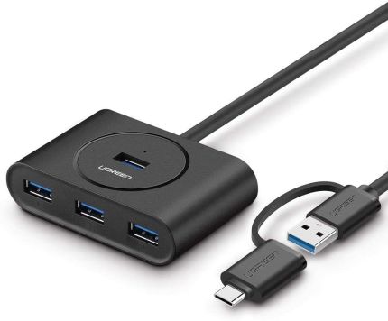 UGREEN 1M 2-IN-1 TYPE-C + USB 3.0 4 PORTS HUB #40850