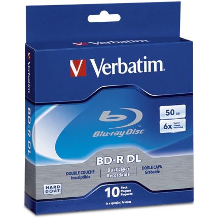 VERBATIM DUAL BAND BDR BLU-RAY 25GB 6X WHITE WIDE IJP 10PK SC#DBR25RP10V1