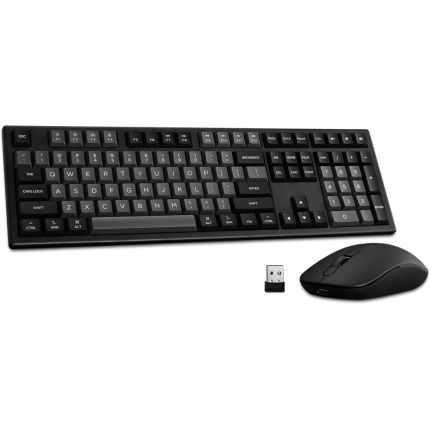 AKKO MONSGEEK MX108 BLACK &amp; SILVER WIRELESS KEYBOARD &amp; MOUSE COMBO