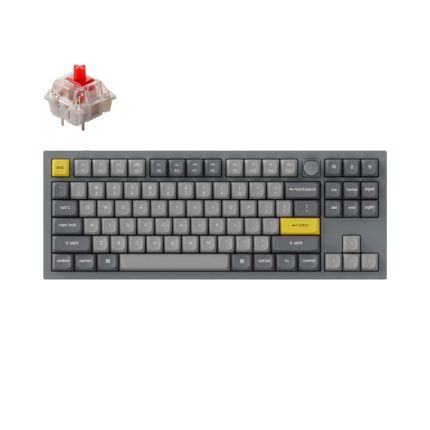 KEYCHRON Q3 FULLY ASSEMBLED SWAPPABLE RGB BACKLIGHT RED SWITCH KNOB VERSION- GREY (Q3N1)