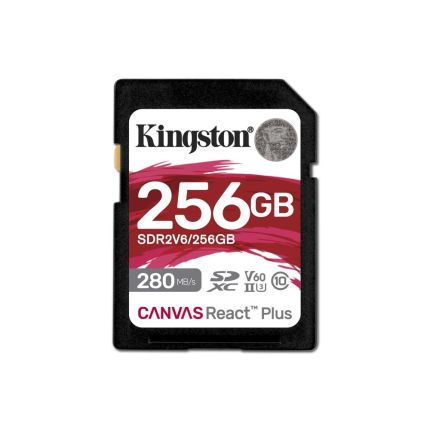 KINGSTON 256GB SD CARD CANVAS REACT PLUS V60 (SDR2V6/256GB)