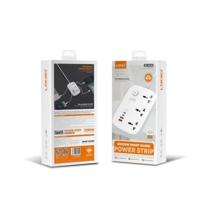 LDNIO 3 UNI OUTLETS FAST CHARGING POWER STRIP - 2 PD + 2 QC PORT (SC3416)