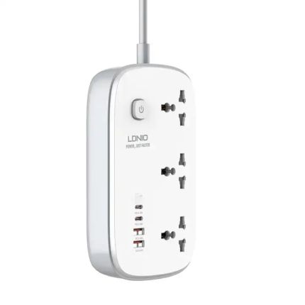 LDNIO 3 UNI OUTLETS FAST CHARGING POWER STRIP - 2 PD + 2 QC PORT (SC3416)