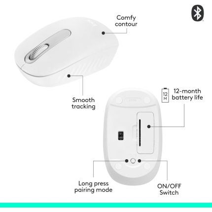 LOGITECH M196 BLUETOOTH MOUSE - OFF-WHITE