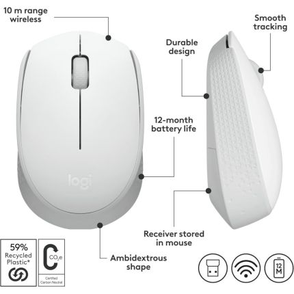 LOGITECH M171 WIRELESS MOUSE - OFF-WHITE