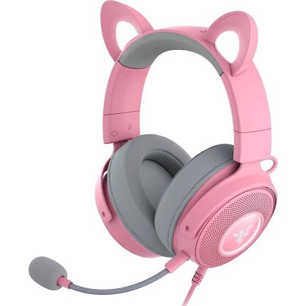 RAZER KRAKEN KITTY V2 PRO - WIRED HEADSET W/ INTERCHANGEABLE EARS  (RGB) - QUARTZ - FRML PACKAGING