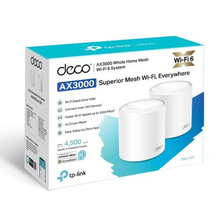 TPLINK DECO X50 (2-PACK) AX3000 WHOLE HOME MESH WIFI 6