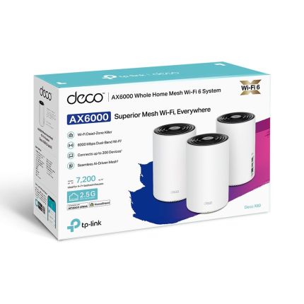 TPLINK DECO X80 (2-PACK) AX6000 WHOLE HOME MESH WI-FI 6 SYSTEM