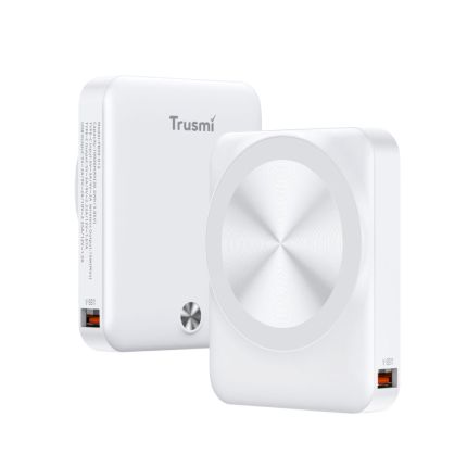 TRUSMI 10,000mAH 22.5W ULTRA MINI MAGNETIC WIRELESS (15W) POWER BANK (PB09-012) - WHITE