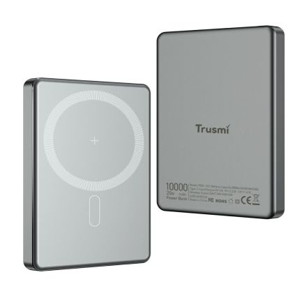 TRUSMI 10,000mAH 20W ULTRA THIN MAGNETIC WIRELESS POWER BANK (PB01-022) - GRAY