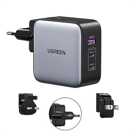 UGREEN NEXODE 65W 2C1A 3-PORTS GAN TRAVEL CHARGER (UK/US/EU) #90409