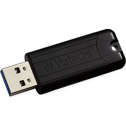 VERBATIM 256GB ANTIBACTERIAL PINSTRIPE USB 3.2 GEN1 DRIVE (BLACK) (MICROBAN) #66778