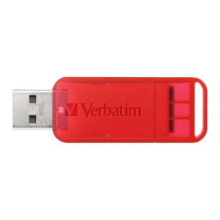 VERBATIM 32GB POP UP USB 3.2 GEN 1  DRIVE (RED TRANSLUCENT) #66617