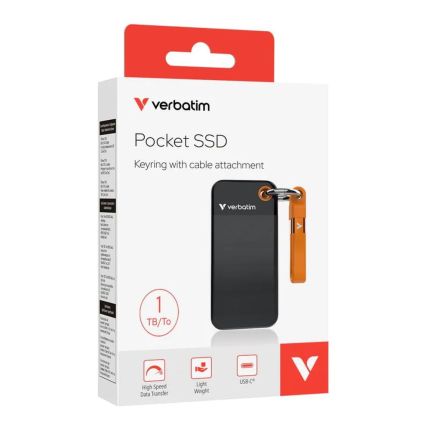 VERBATIM 1TB POCKET SSD USB 3.2 GEN 2 -BLACK/ORANGE #32193