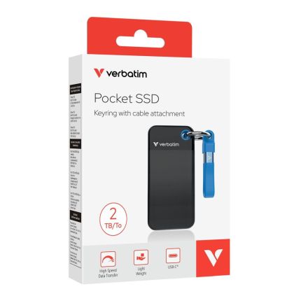 VERBATIM 2TB POCKET SSD USB 3.2 GEN 2 -BLACK/BLUE #32195